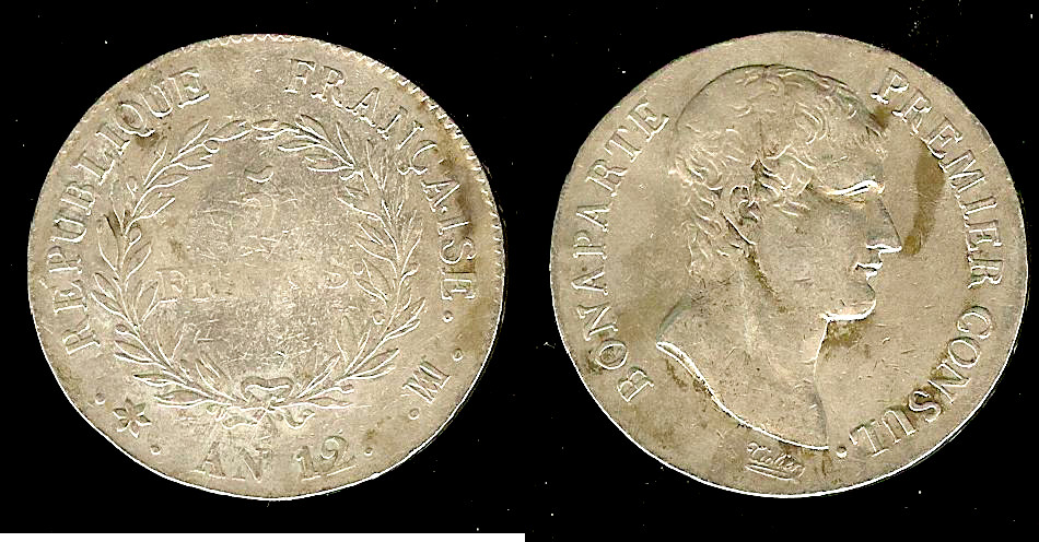 5 francs Bonaparte 1804 MA gVF